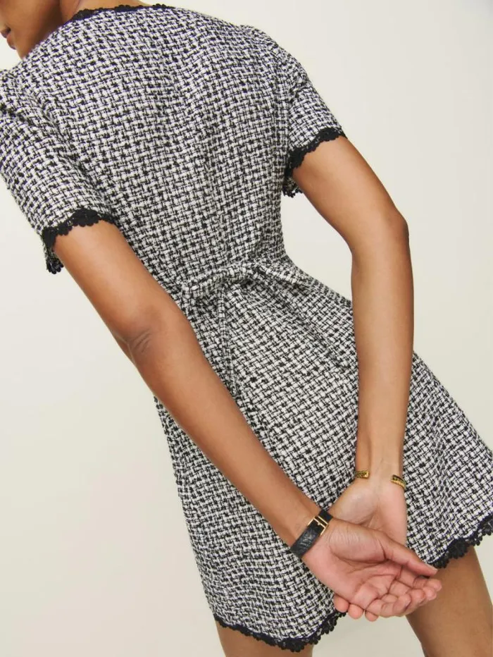 The Reformation Anabella Dress Black Check 8211 Clothing