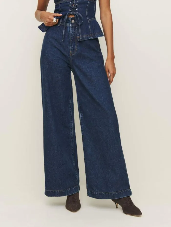 The Reformation Austin Ultra High Rise Wide Leg Jeans Elwood 8211 Clothing