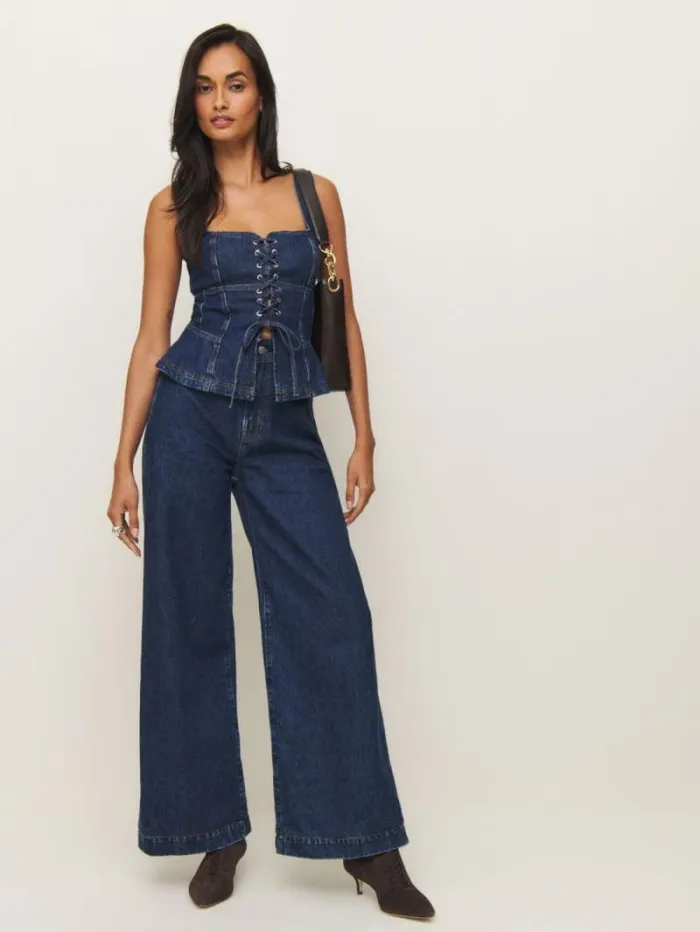 The Reformation Austin Ultra High Rise Wide Leg Jeans Elwood 8211 Clothing