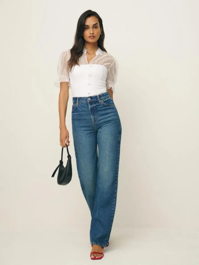 The Reformation Avianna Linen Top White 8211 Clothing