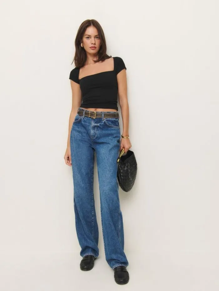 The Reformation Bardot Knit Top Black 8211 Clothing