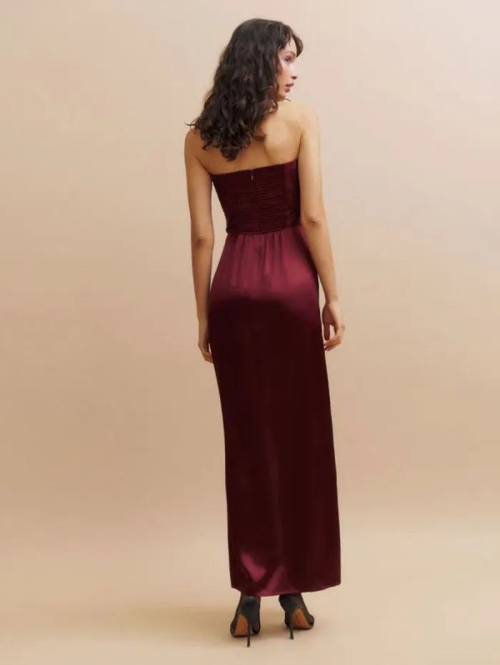 The Reformation Barrow Silk Dress Chianti 8211 Weddings
