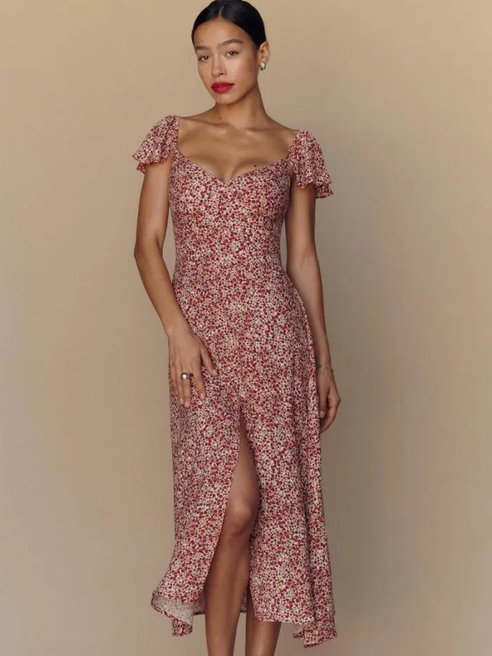 The Reformation Baxley Dress La Vie En Rose 8211 Clothing
