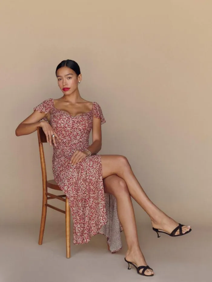 The Reformation Baxley Dress La Vie En Rose 8211 Clothing