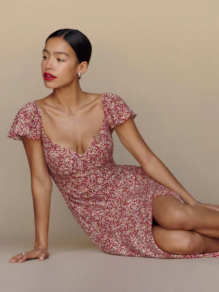 The Reformation Baxley Dress La Vie En Rose 8211 Clothing