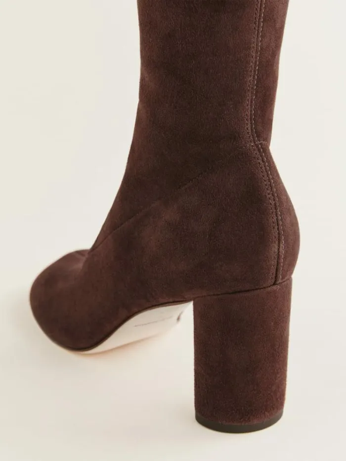 The Reformation Belinda Knee High Boot Oak Stretch Suede 8211 Shoes