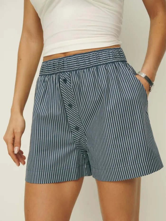 The Reformation Billy Short Long Island Stripe 8211 Clothing