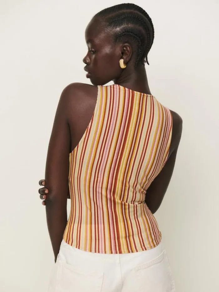 The Reformation Bowie Knit Top Solstice Stripe 8211 Clothing