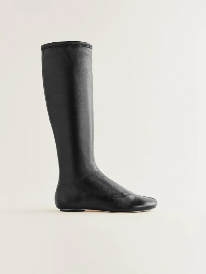 The Reformation Bradshaw Knee High Boot Black Stretch Leather 8211 Shoes