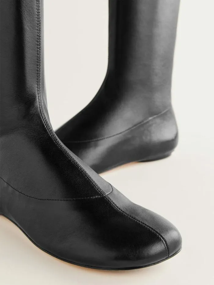 The Reformation Bradshaw Knee High Boot Black Stretch Leather 8211 Shoes