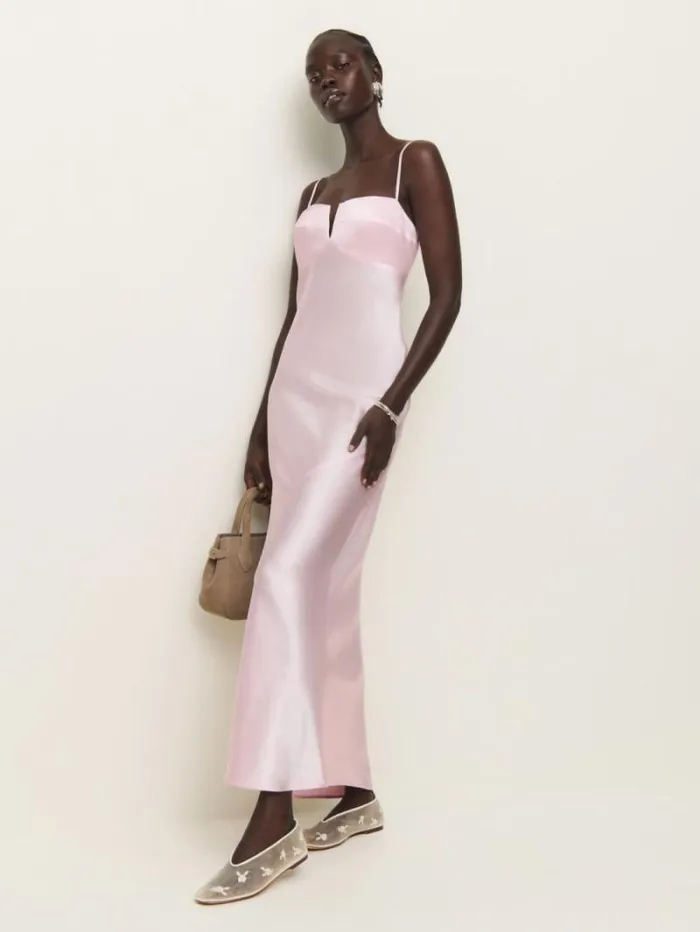 The Reformation Brie Silk Dress Cherry Blossom 8211 ClothingWeddings