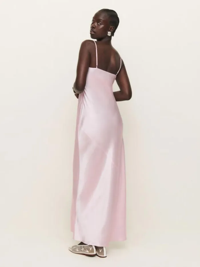 The Reformation Brie Silk Dress Cherry Blossom 8211 ClothingWeddings