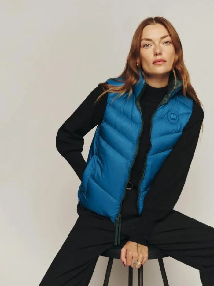 The Reformation Canada Goose X Reformation Layla Vest Seaweed Multipeacock 8211 Clothing
