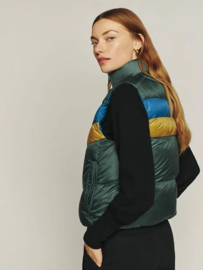 The Reformation Canada Goose X Reformation Layla Vest Seaweed Multipeacock 8211 Clothing