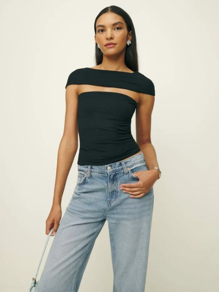 The Reformation Carmina Knit Top Black 8211 Clothing