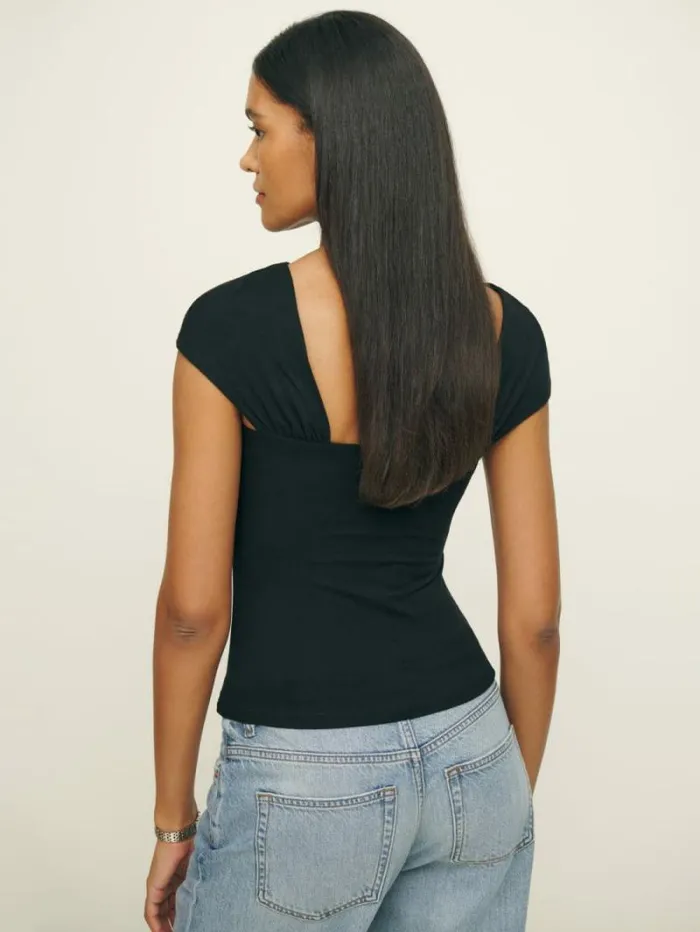 The Reformation Carmina Knit Top Black 8211 Clothing