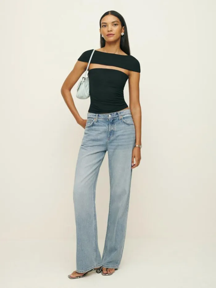 The Reformation Carmina Knit Top Black 8211 Clothing