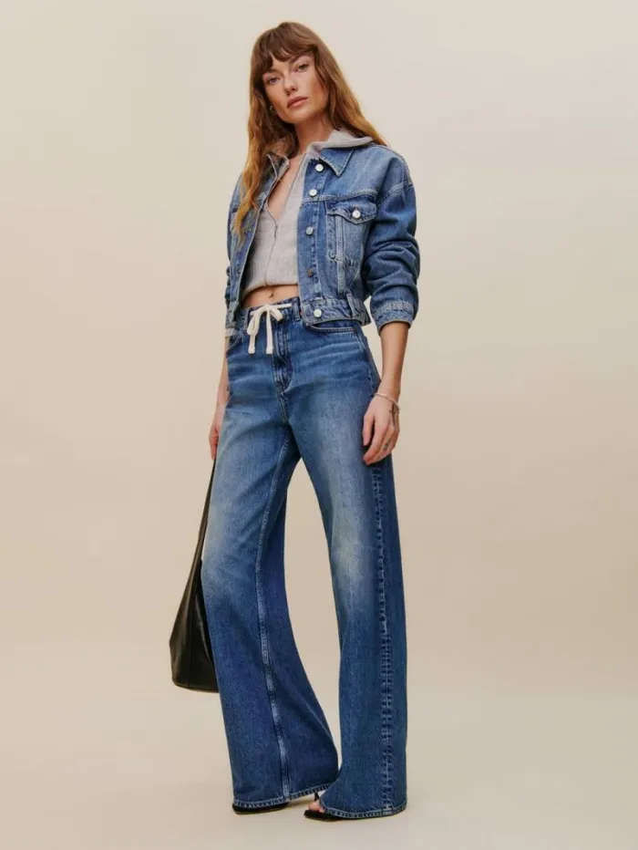 The Reformation Cary Drawstring Waist Slouchy Wide Leg Jeans Hemlock 8211 Clothing The Reformation Cary Drawstring Waist Slouchy Wide Leg Jeans Hemlock 8211 Clothing