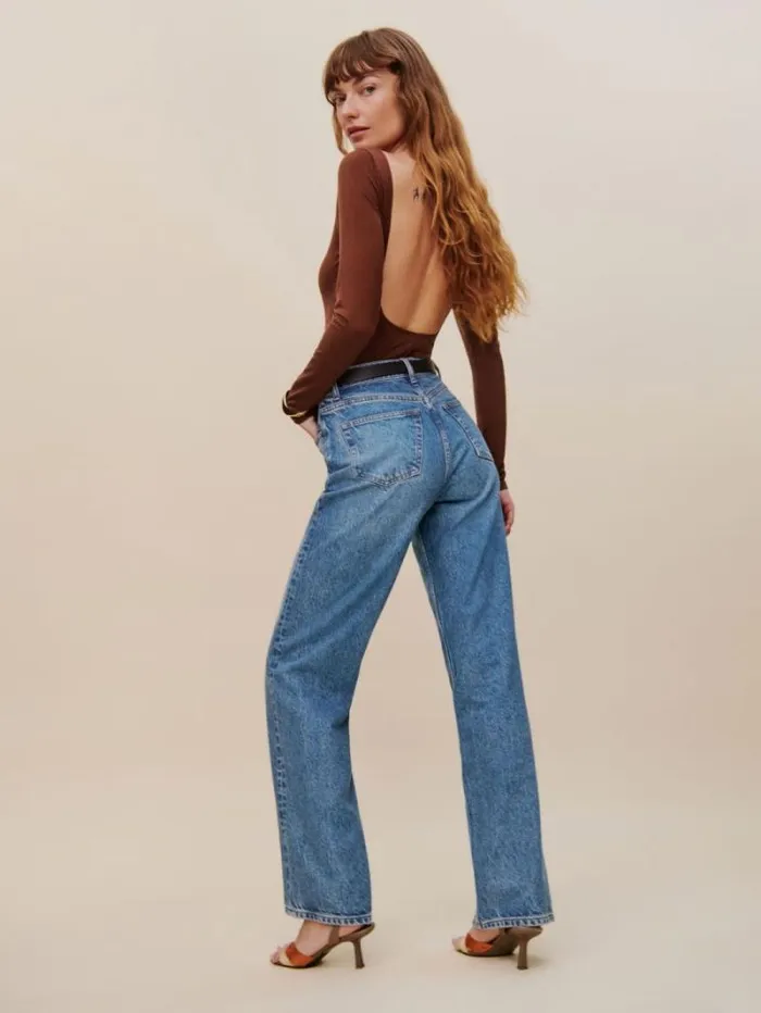 The Reformation Cary High Rise Slouchy Straight Leg Jeans Colorado 8211 Clothing
