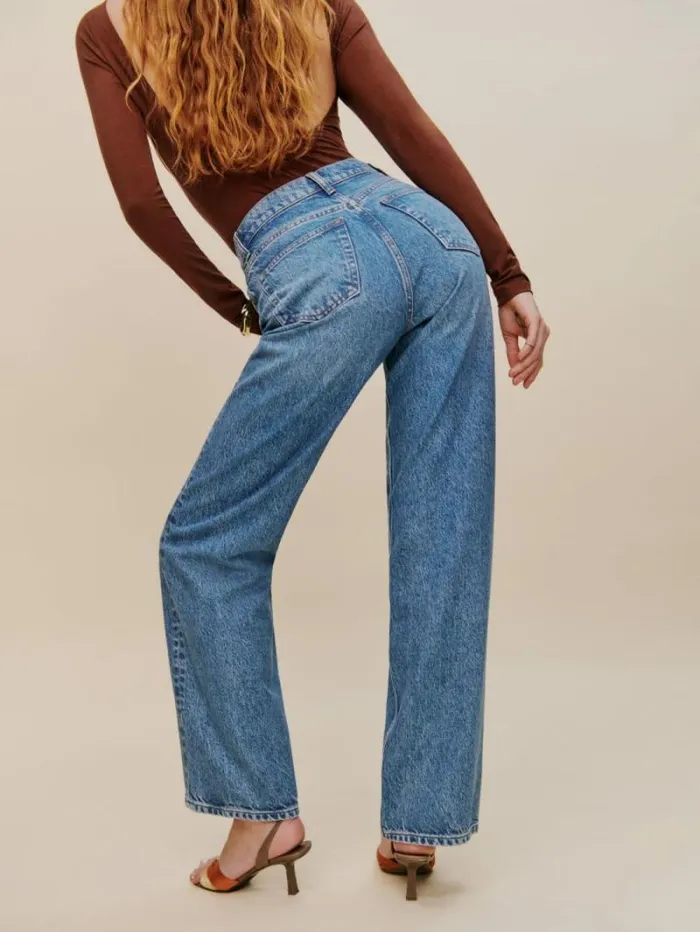 The Reformation Cary High Rise Slouchy Straight Leg Jeans Colorado 8211 Clothing