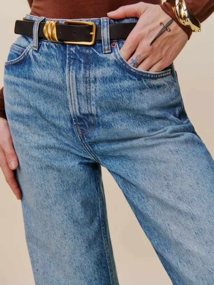 The Reformation Cary High Rise Slouchy Straight Leg Jeans Colorado 8211 Clothing