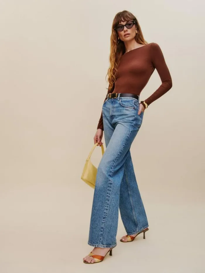The Reformation Cary High Rise Slouchy Straight Leg Jeans Colorado 8211 Clothing