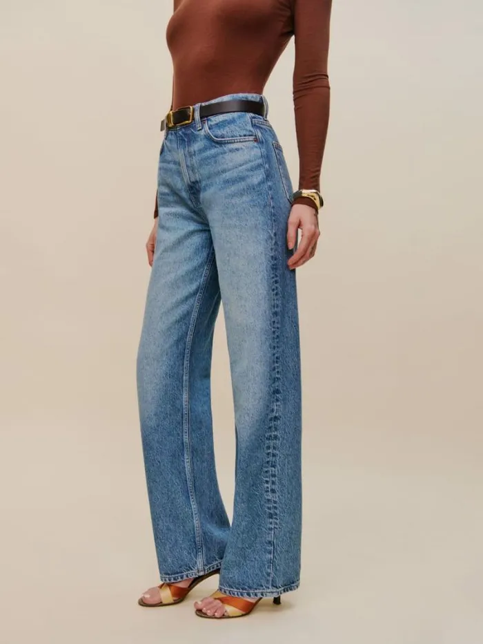 The Reformation Cary High Rise Slouchy Straight Leg Jeans Colorado 8211 Clothing