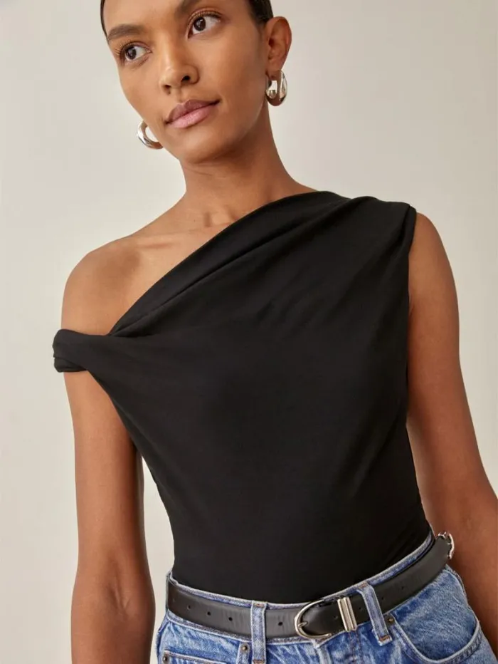 The Reformation Cello Knit Top Black 8211 Clothing