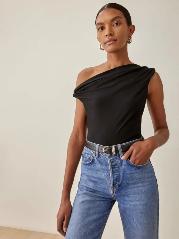The Reformation Cello Knit Top Black 8211 Clothing