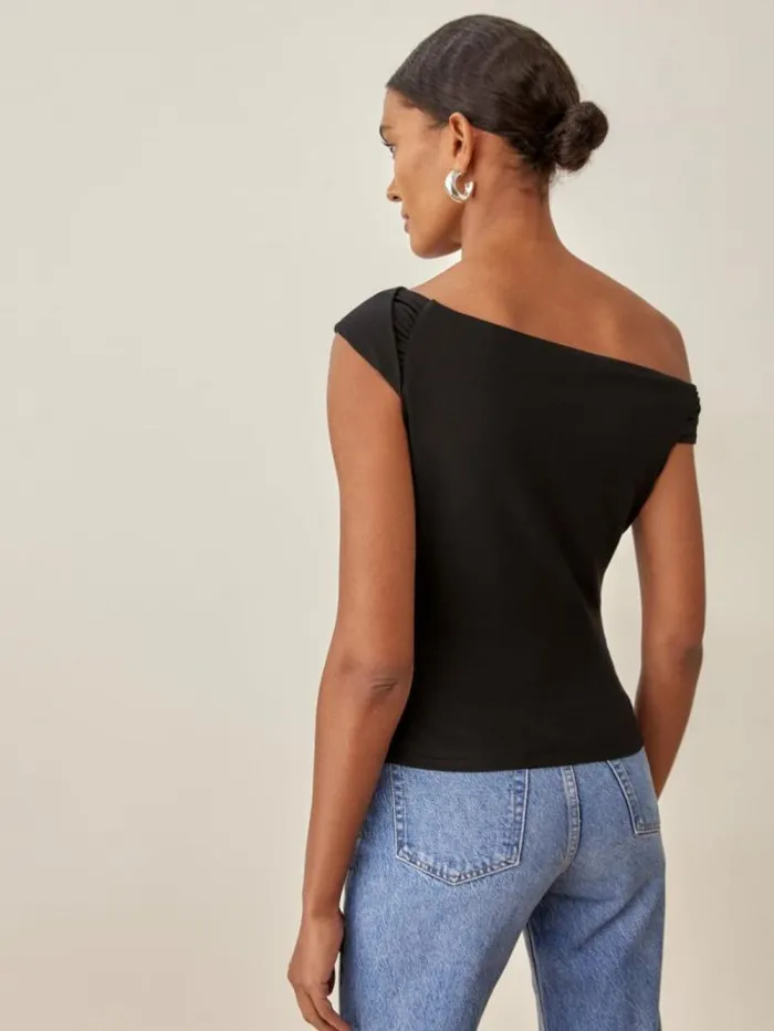 The Reformation Cello Knit Top Black 8211 Clothing