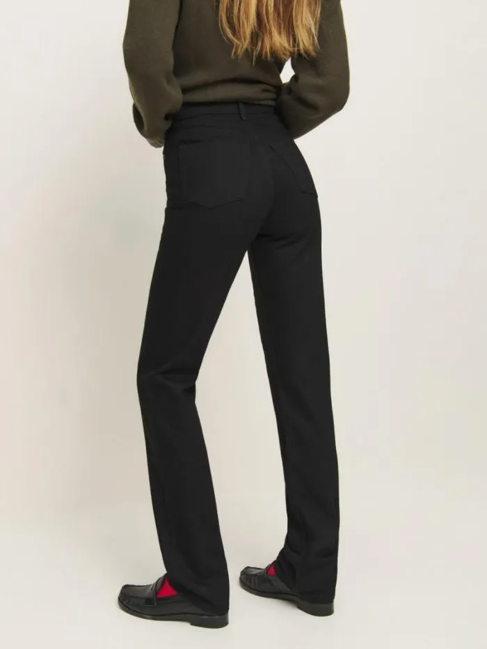 The Reformation Cynthia High Rise Straight Long Jeans Black 8211 Clothing