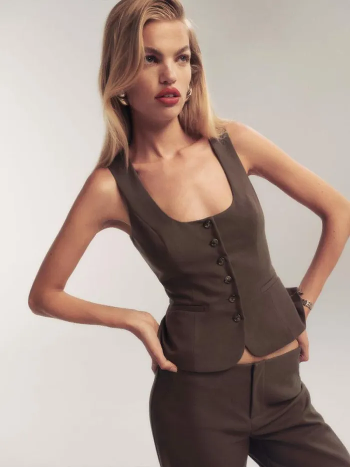 The Reformation Delanie Top Brown 8211 Clothing