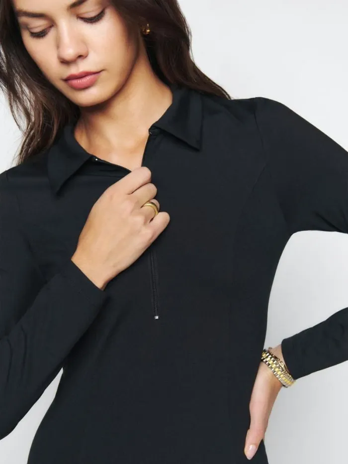 The Reformation Desirae Ecostretch Dress Black 8211 Clothing