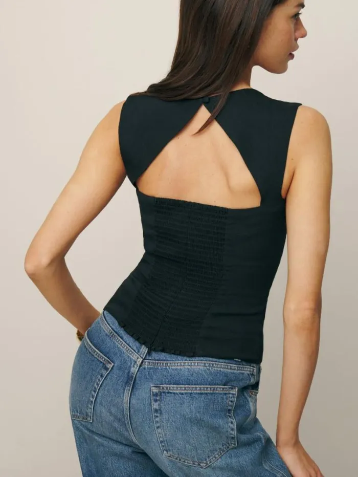 The Reformation Diandra Top Black 8211 Clothing