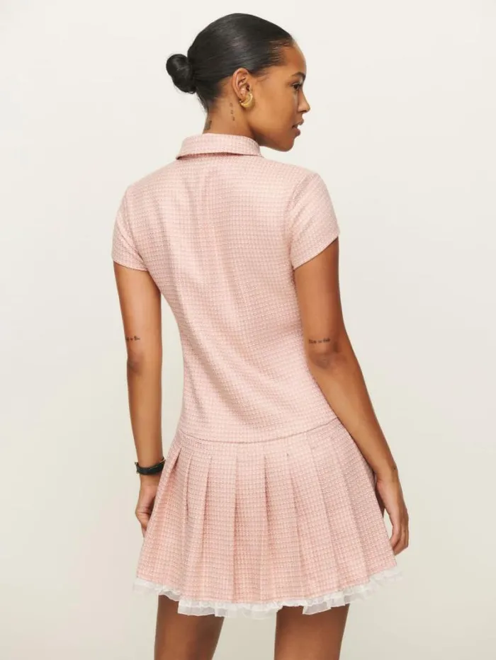 The Reformation Effie Dress Peach Check 8211 Clothing