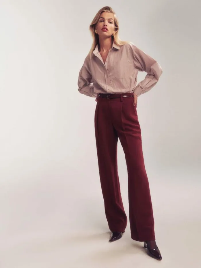 The Reformation Eli Oversized Shirt Blush 8211 Clothing