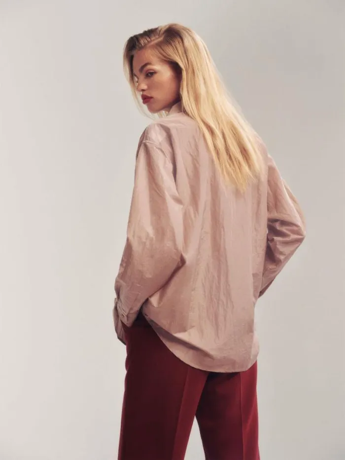 The Reformation Eli Oversized Shirt Blush 8211 Clothing