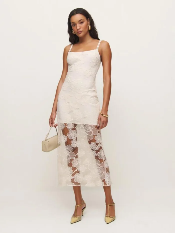 The Reformation Eliette Dress Ivory 8211 Clothing