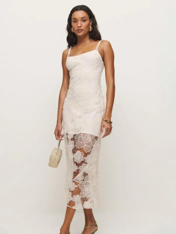 The Reformation Eliette Dress Ivory 8211 Clothing