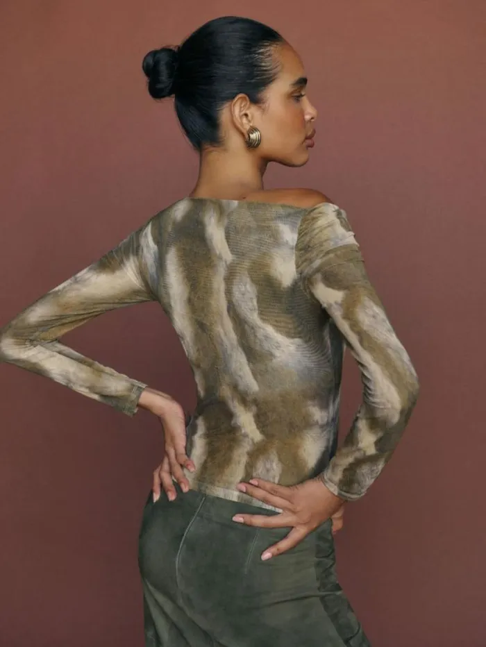 The Reformation Elio Knit Top Pinto 8211 Clothing