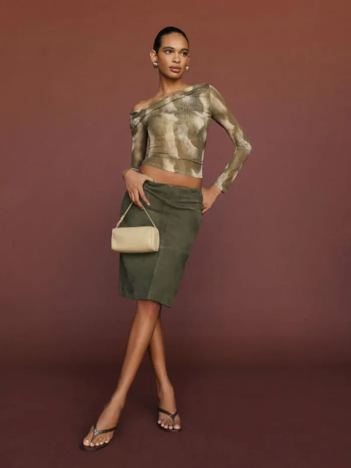 The Reformation Elio Knit Top Pinto 8211 Clothing