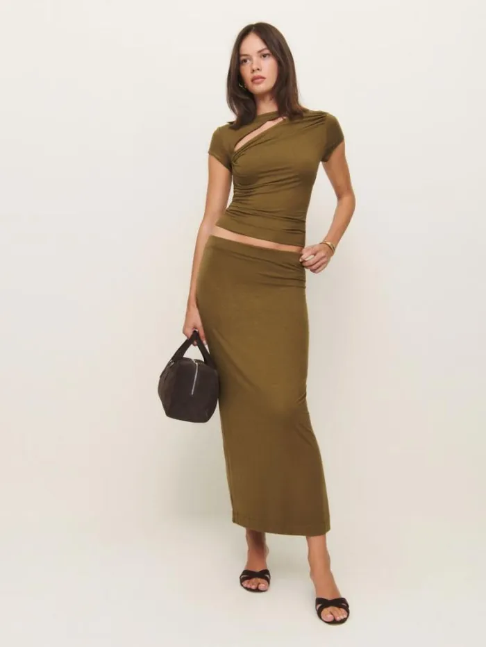 The Reformation Else Knit Top Bronze 8211 Clothing
