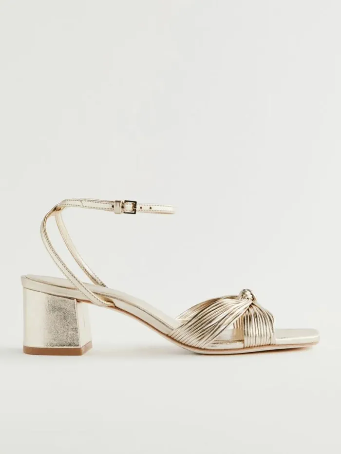 The Reformation Emily Mignon Sandal Gold 8211 WeddingsShoes