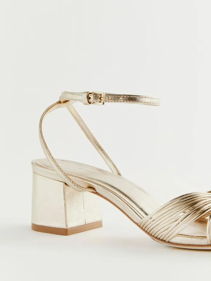 The Reformation Emily Mignon Sandal Gold 8211 WeddingsShoes