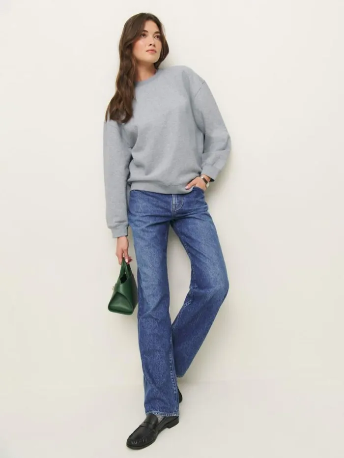 The Reformation Emma Classic Crewneck Sweatshirt Heather Grey 8211 Clothing