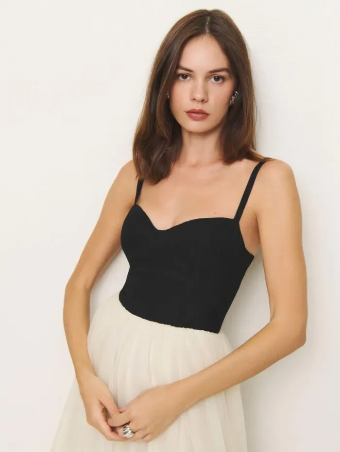 The Reformation Esmarie Dress Black With Ivory 8211 Clothing