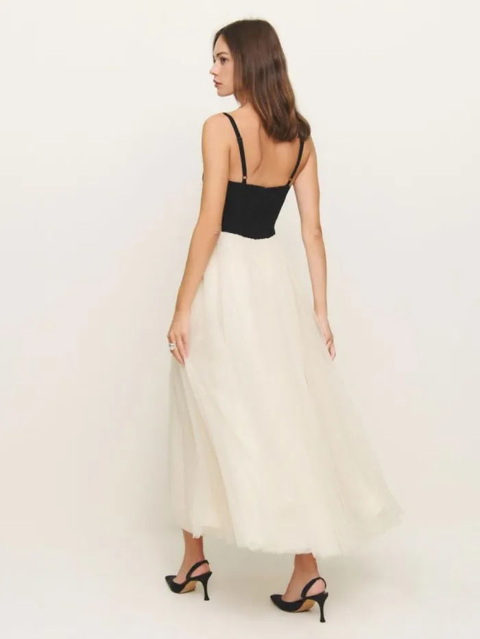 The Reformation Esmarie Dress Black With Ivory 8211 Clothing