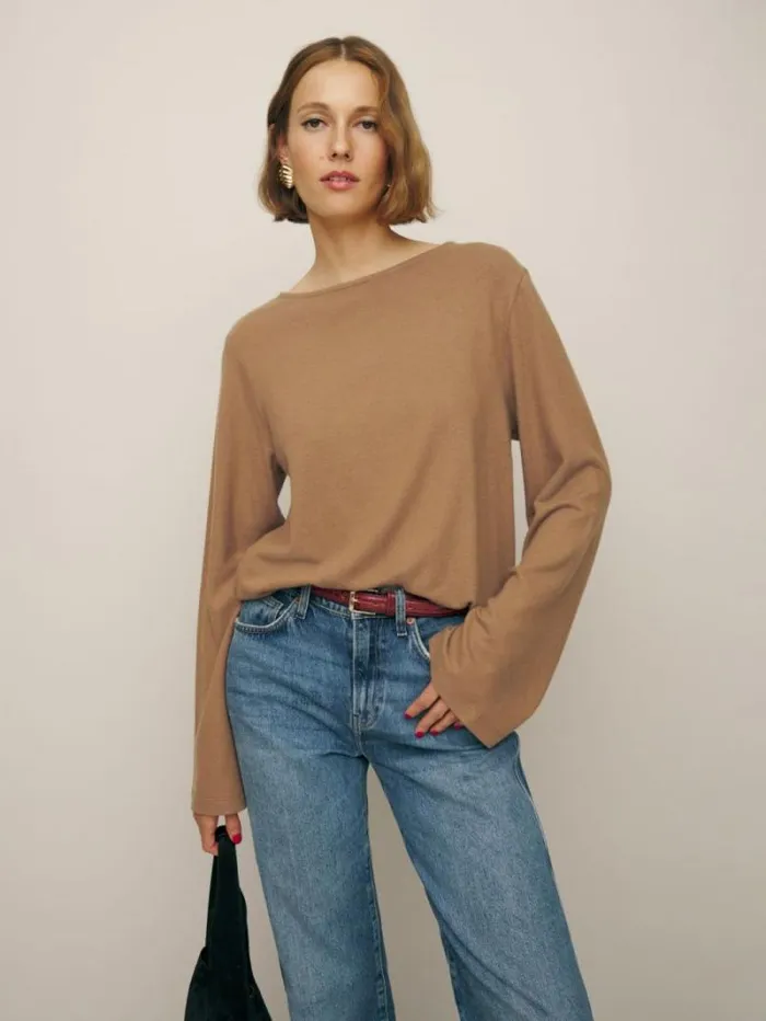 The Reformation Eternity Knit Top Butterscotch 8211 Clothing