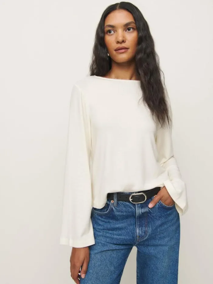 The Reformation Eternity Knit Top Fior Di Latte 8211 Clothing