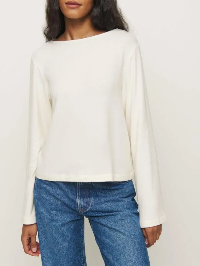 The Reformation Eternity Knit Top Fior Di Latte 8211 Clothing